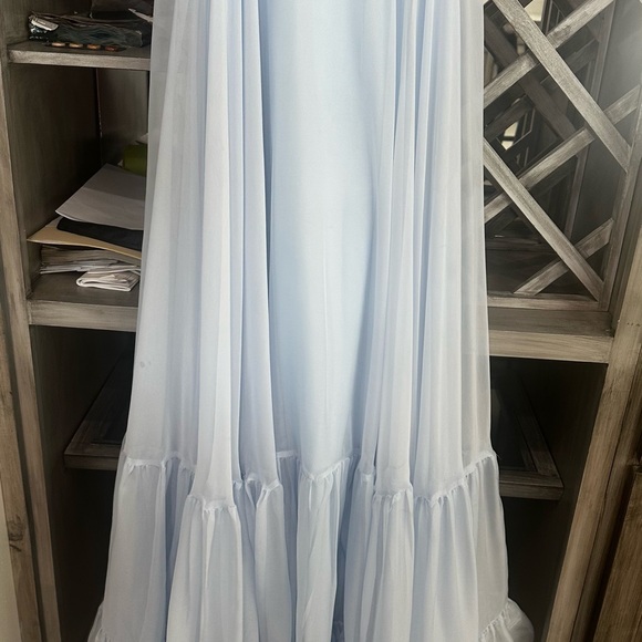 Mac Duggal Rosette Chiffon Cutout Empire Waist Gown - Picture 4 of 15